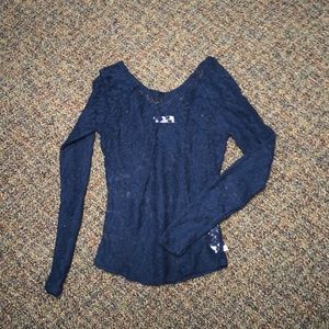 Lace see through long sleeve